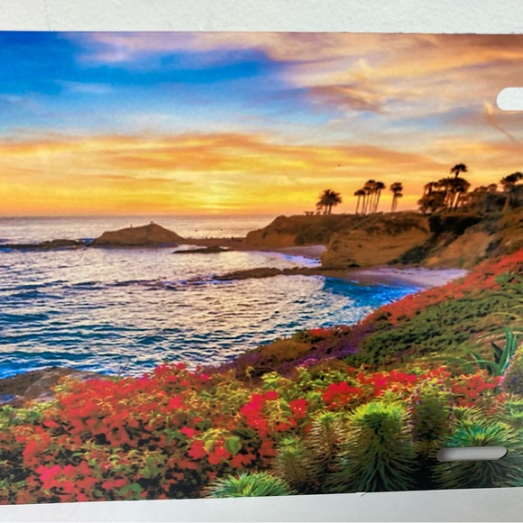 Tropical Vanity License Plate With Cup Holder Inserts - Picture 2 of 4